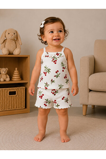 greenmoss 100% Cotton Ruffled Summer Baby Set