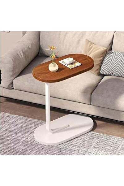 Arabest C Shaped Side Table,Under Sofa End Table,Laptop Holder,Stable Metal F...