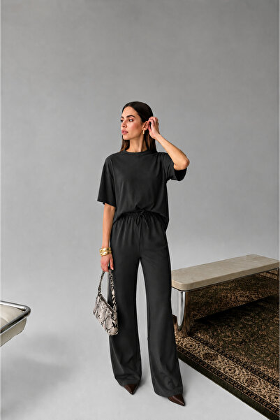 BARLİZ Women's Summer Basic Casual and Stylish Top and Bottom Tracksuit Set