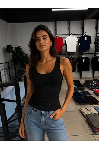 QYA Clothing تي شيرت أساسي بأكمام طويلة بقصة واسعة من قطن 100%