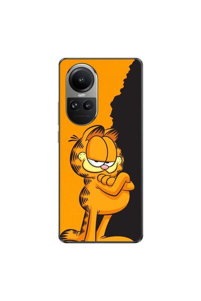 OEM Калъф, съвместим с Oppo Reno10 5G, силиконов гел TPU модел Гарфийлд, чере...