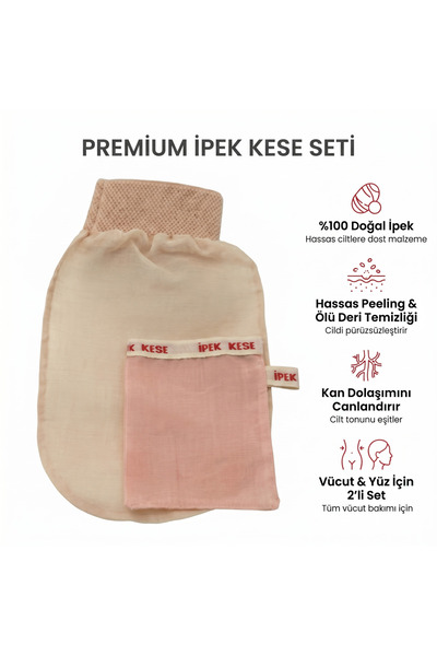 Anatolia Soap Premium Doğal İpek Kese Seti - 2'li Vücut ve Yüz Peeling Kesesi...