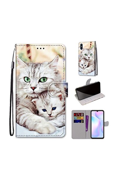 sscase Coloured Drawing Θήκη Πορτοφόλι Cat Holding Kitten (Xiaomi Redmi 9A)