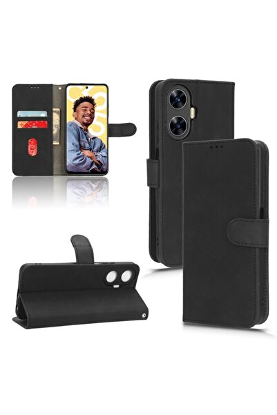 sscase Skin Feel Magnetic θήκη Πορτοφόλι Black (Realme C55)