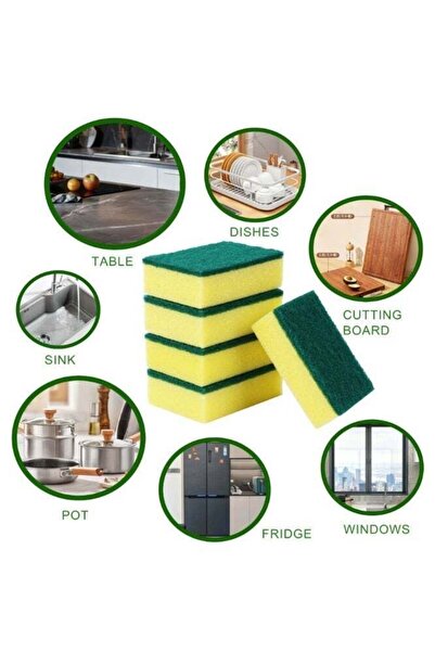 OSALIA Dishwashing Sponge 10 Pack, Dish Wash Sponge, High Density Foam Heavy Duty Scrubber, Dual Sid