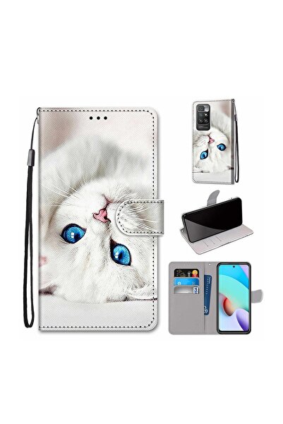 sscase Coloured Drawing θήκη Πορτοφόλι White Kitten (Xiaomi Redmi 10)