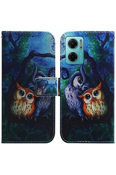 sscase Coloured Drawing Θήκη Πορτοφόλι Oil Painting Owl (Xiaomi Redmi 10 5G)