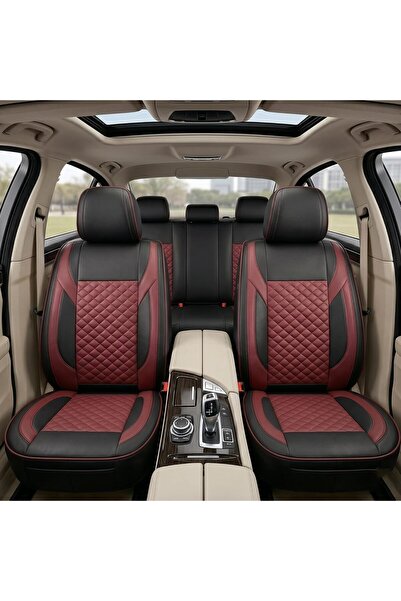 Auto Family FZE Premium 5Pcs PU Leather Car Seat Cover Full Set (Sedan Car), ...