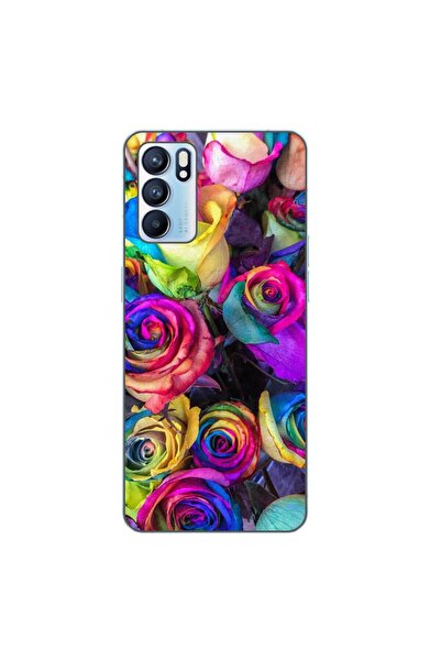 OEM Husa compatibila cu Oppo Reno6 5G Silicon Gel Tpu Model Trandafiri Colorati