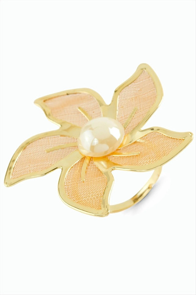 Marsilyan Nvdn- Flower Pearl Metal Ring Iegrs-Nvdn1