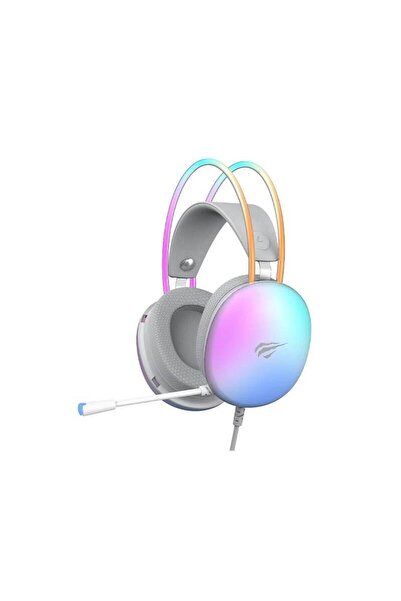Havit Căști de gaming H2037d, Iluminare RGB, Mufă jack de 3,5 mm, USB (Alb/Gri)