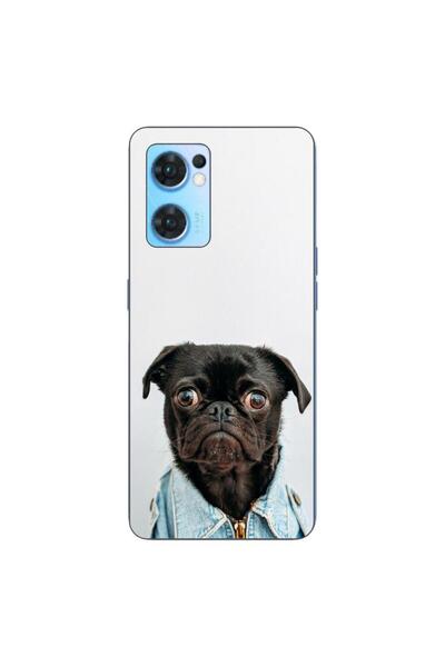 OEM Калъф, съвместим с Oppo Reno7 5G, силиконов гел TPU, с модерен десен на мопс