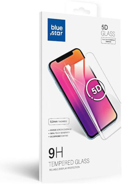 Blue Star 5D Πλήρους Κάλυψης Σκληρυμένο Γυαλί Μαύρο (iPhone 15 Plus / 16 Plus)