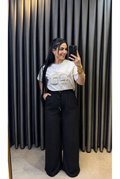 Nisam Front Pleated Palazzo Trousers