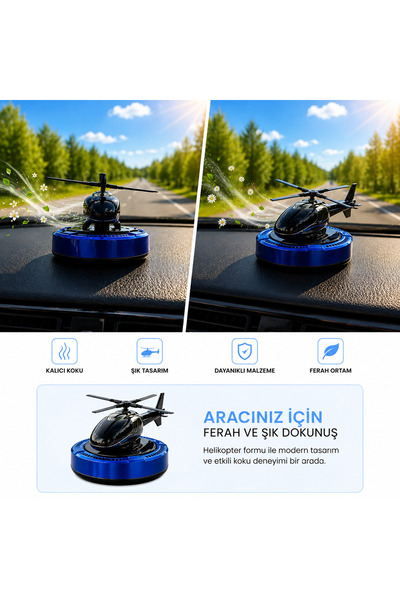 carlone Güneş Enerjili Dönen Helikopter Araç Kokusu | Torpido Üstü Dekoratif ...