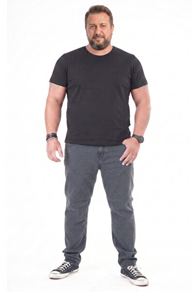 Denim Anthracite Men's Denim Trousers Lycra Classic Cut Large Size Jeans