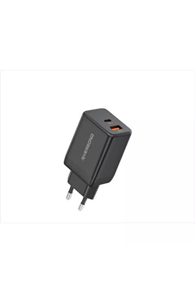 RİVERSONG Φορτιστής Χωρίς Καλώδιο με Θύρα USB-A και Θύρα USB-C Μαύρο (PowerKu...