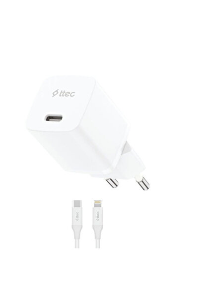 Ttec Φορτιστής GaN με θύρα USB-C και καλώδιο USB-C σε Lightning, 30W Power De...