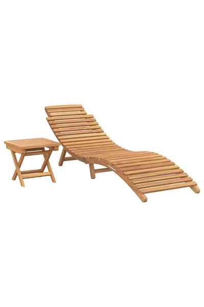vidaxl Șezlong 2 pcs Maro 198 x 55 x 58,5 cm Lemn solid de tec