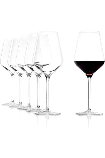 Generic Wine Glasses Set of 6, 320ml Clear Red/White Wine Glasses, Long Stem ...