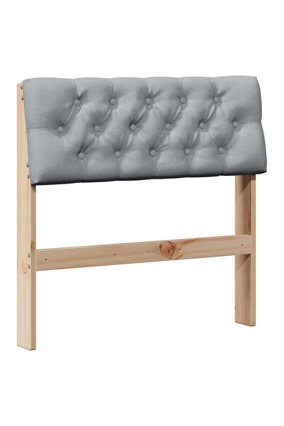 vidaxl Tăblie tapițată Gri deschis 80 cm Lemn de pin masiv