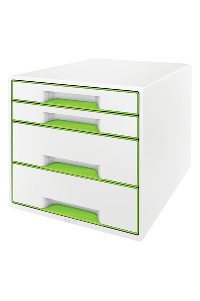Leitz 4-DRAWER CABINET WHITE/GREEN WOW
