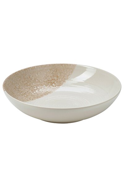 IKEA KRUSTISTEL Deep plate, patterned/light beige, 19 cm