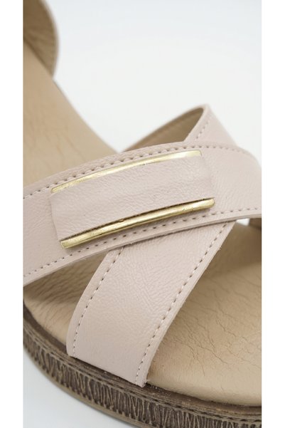 Limeo Cross-Strapped and Buckled Leather High Heeled Ankle Buckle Women's Summer Sandals