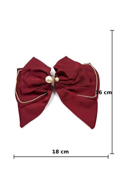 MD Moda Accessories مشبك شعر من الساتان الذهبي مزين باللؤلؤ والأحجار الكريمة