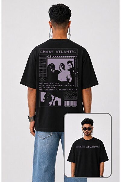 Fuddy Moda Unisex majica sa širokim krojem i leđnim printom rock benda Chase ...