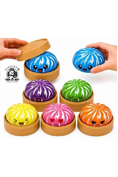 victiny ®   Jucărie interactivă tip gălușcă / baozi, cu dungi multicolore, mo...