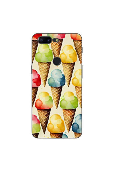 OEM Калъф, съвместим с OnePlus 5T, силиконов гел TPU модел с десен на сладолед