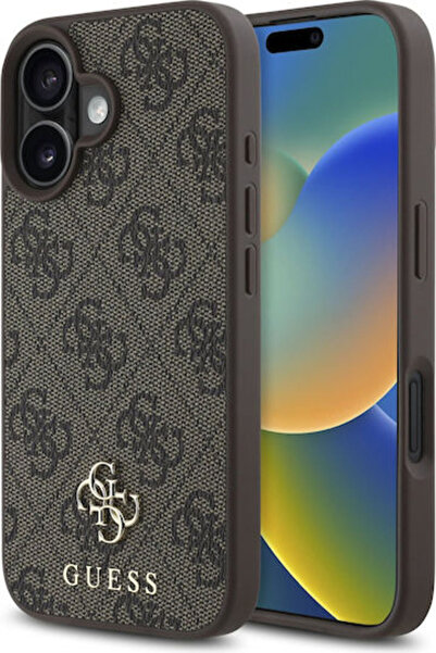 Guess Μικρό Μεταλλικό Πίσω Κάλυμμα Καφέ για iPhone 16 Plus Κωδικός: GUHMP16MP...