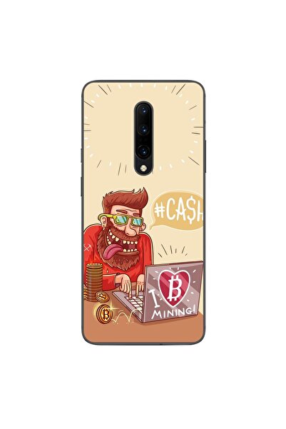 OEM Калъф, съвместим с OnePlus 7 Pro, силиконов гел TPU, модел BTC Mining