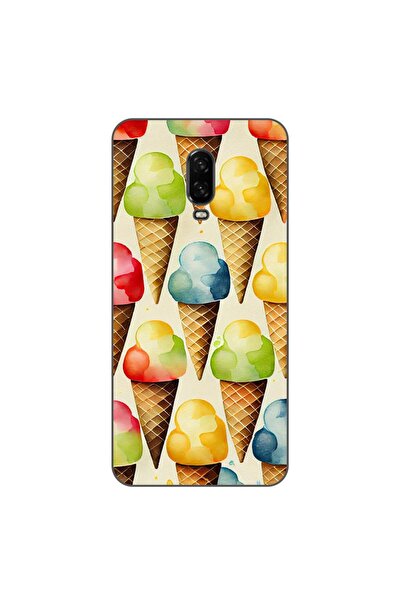 OEM Калъф, съвместим с OnePlus 6T, силиконов гел TPU модел с десен на сладолед