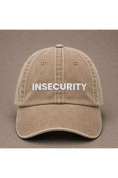 WeavedCo "Insecurity" Irony Embroidered Vintage Washed Baseball Cap