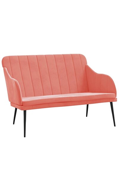 vidaxl Bench, pink, 110x76x80 cm, Velvet