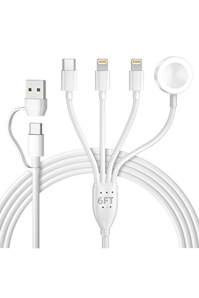 Arabest شاحن متعدد الأجهزة 4 في 2، سلك شحن مغناطيسي USB-C، للساعات الذكية وال...