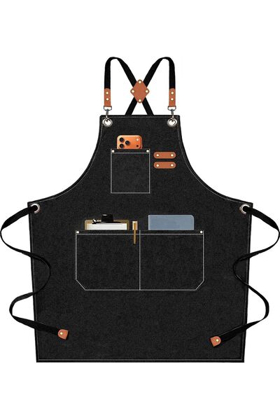 Arabest Chef Work Aprons,Cotton Canvas Cross Back,Heavy Duty Adjustable,Large...