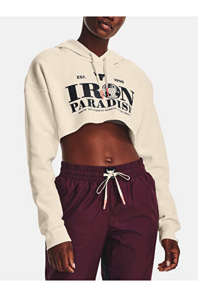 Under Armour Mikina UA Pjt Rck Crop Flce Hdy-WHT