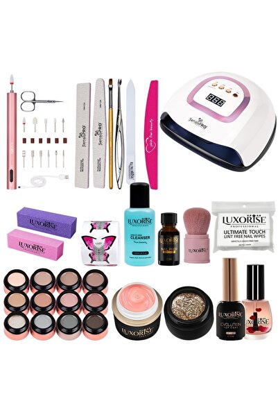 LUXORISE Kit de unghii cu gel Exclusive Elite + Pila electrică și Lampă UV / LED