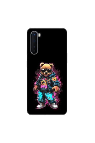 OEM Case compatible with OnePlus Nord Silicon Gel Tpu Pattern Bear Cool Black