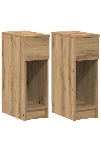 vidaxl Noptiere cu sertar 2 buc Stejar artizanal 20x36x60 cm