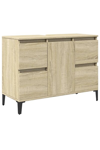 vidaxl Dulap de chiuvetă, stejar sonoma, 80x33x60 cm, lemn prelucrat