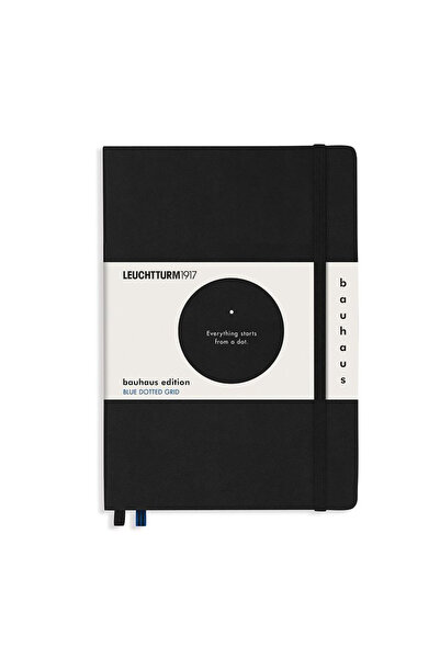 Leuchtturm Caiet A5 punctat, copertă rigidă neagră, Bauhaus