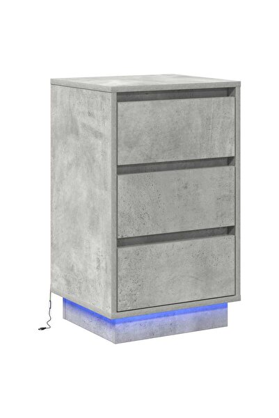 vidaxl Dulap de noapte Gri din beton 39 x 34,5 x 65 cm Lemn compozit