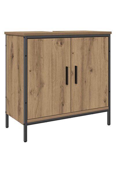 vidaxl Sink cabinet, handcrafted oak, 60x30x60 cm processed wood