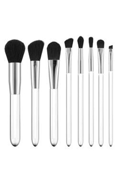 MIMO Set of 8 Makeup Brushes with Sheer Handle - Makeup Brush Sheer, 8 pcs