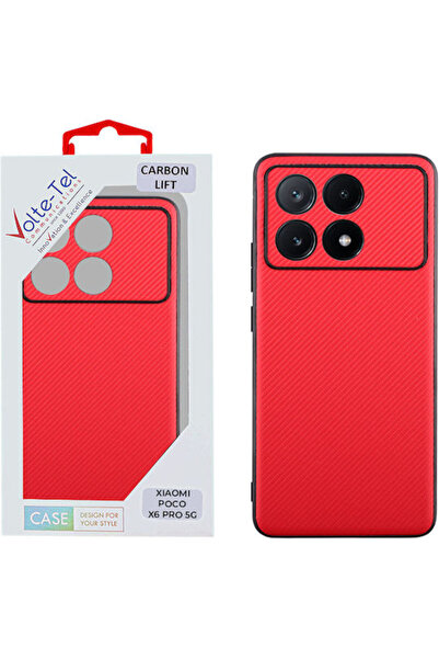 Other Volte-Tel Carbon Lift Κόκκινο Κάλυμμα Πλάτης Σιλικόνης (Poco X6 Pro) Κω...