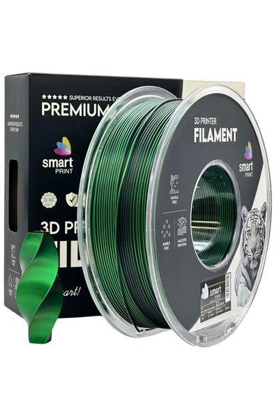 Smart Print Filament Silk PLA Dual Color Black Green 1.75 mm 1 kg